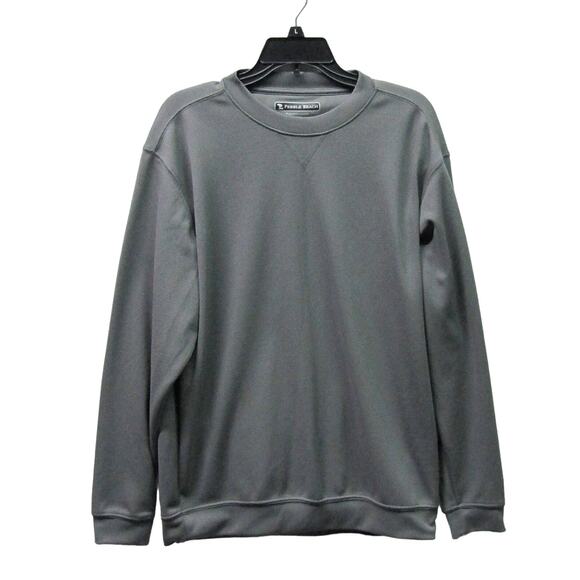 Pebble Beach Performance Mens Gray Golf Shirt Long Sleeve Crew Neck Size Medium - Picture 1 of 3